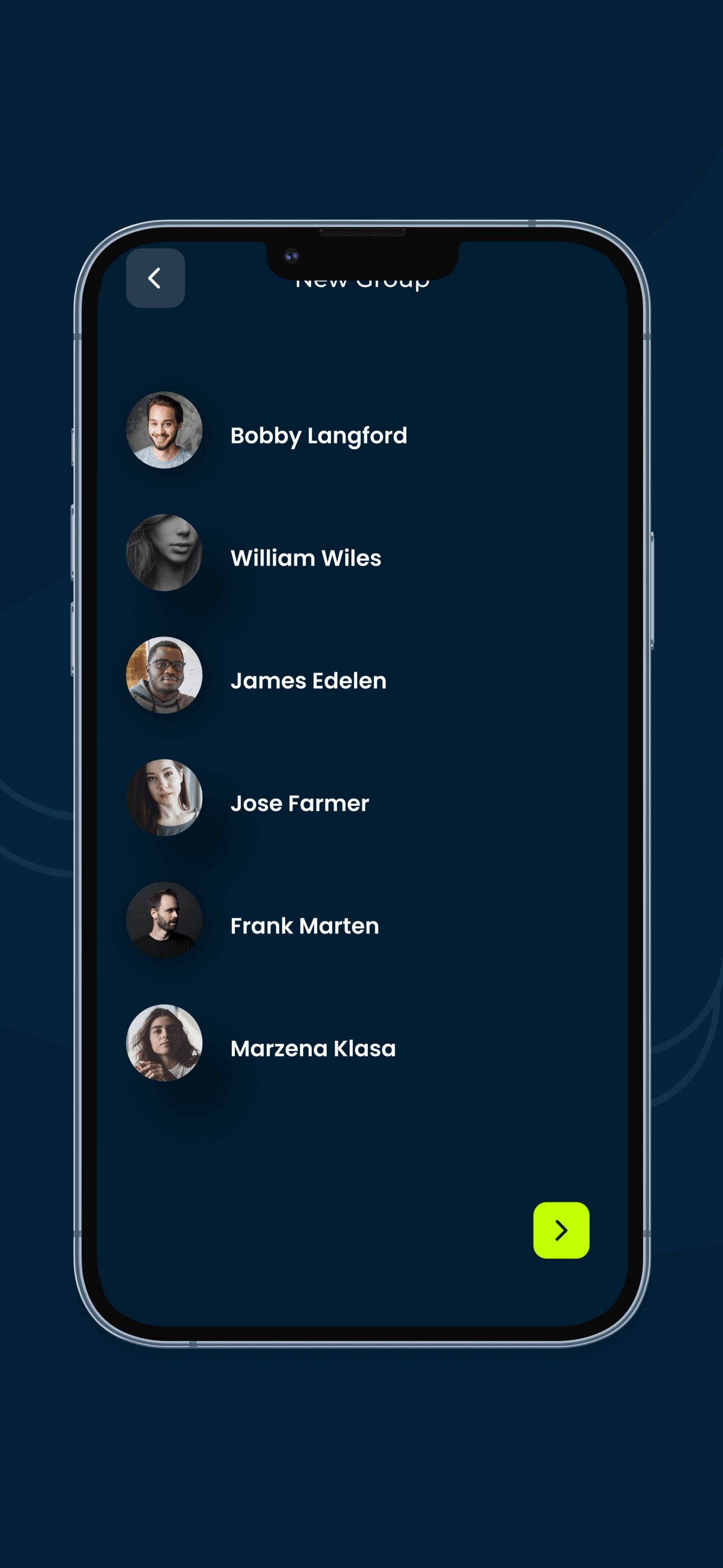 NeoVista App Interface - Status/Stories List