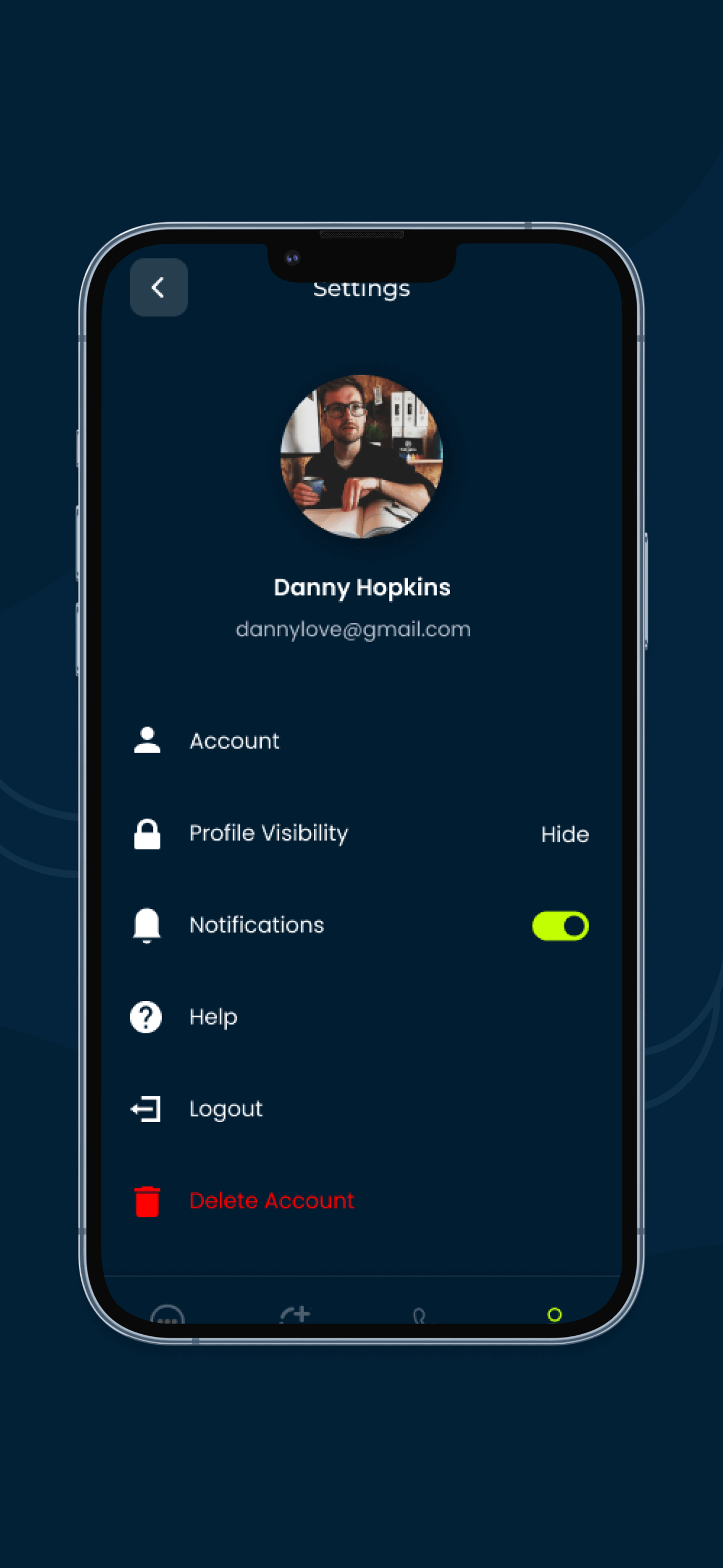 NeoVista App Interface - Profile